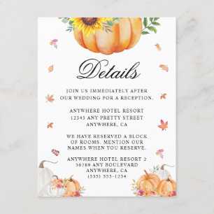 Watercolor Pumpkin Wedding Enclosure Card