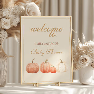 Watercolor Pumpkin Welcome Sign