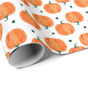 Watercolor Pumpkin Wrapping Paper
