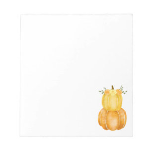 Watercolor Pumpkin Yellow Floral Roses Notepad