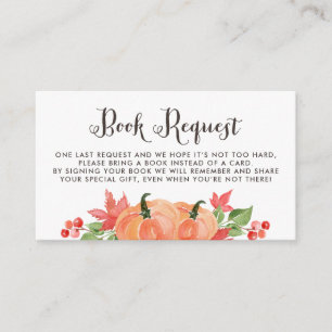Watercolor Pumpkins Autumn Book Request Card