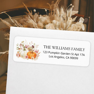Watercolor Pumpkins Autumn Harvest Return Address