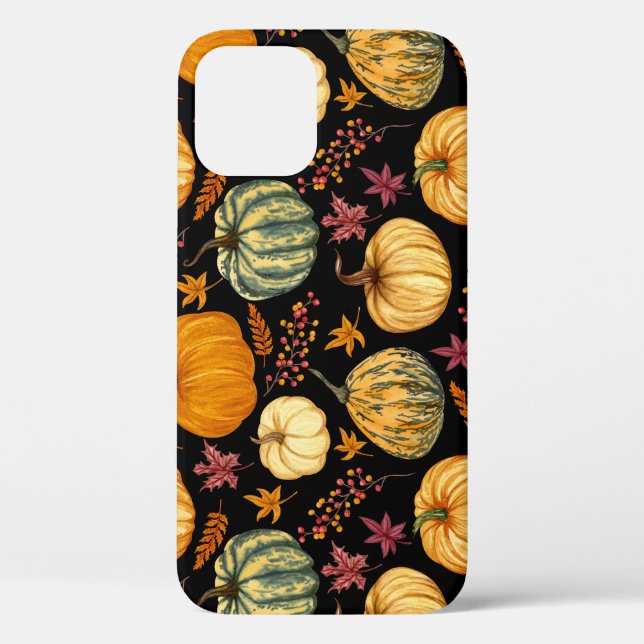 Watercolor Pumpkins: Autumn Seamless Pattern. Case-Mate iPhone Case (Back)