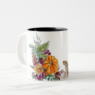 Watercolor Pumpkins Autumn Two-Tone Coffee Mug