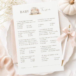 Watercolor Pumpkins Baby Shower Baby Trivia Game