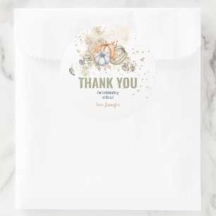 Watercolor Pumpkins Classic Round Sticker