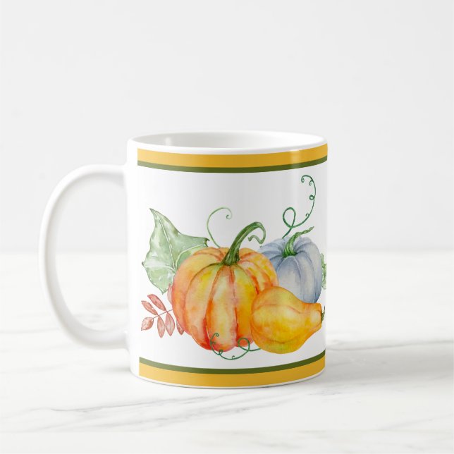 Watercolor pumpkins  coffee mug (Left)