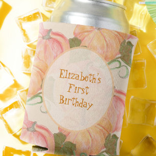 Watercolor Pumpkins Custom Name Party Favour Can Cooler