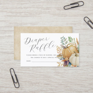 watercolor pumpkins diaper raffle card