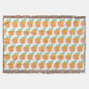 Watercolor Pumpkins Fall Autumn Throw Blanket