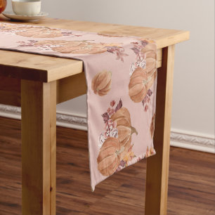 Watercolor Pumpkins Fall Long Table Runner