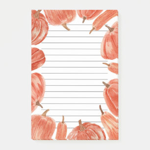 Watercolor Pumpkins Fall Theme  Post-it Notes