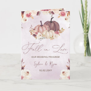 Watercolor Pumpkins Fall Wedding Programme