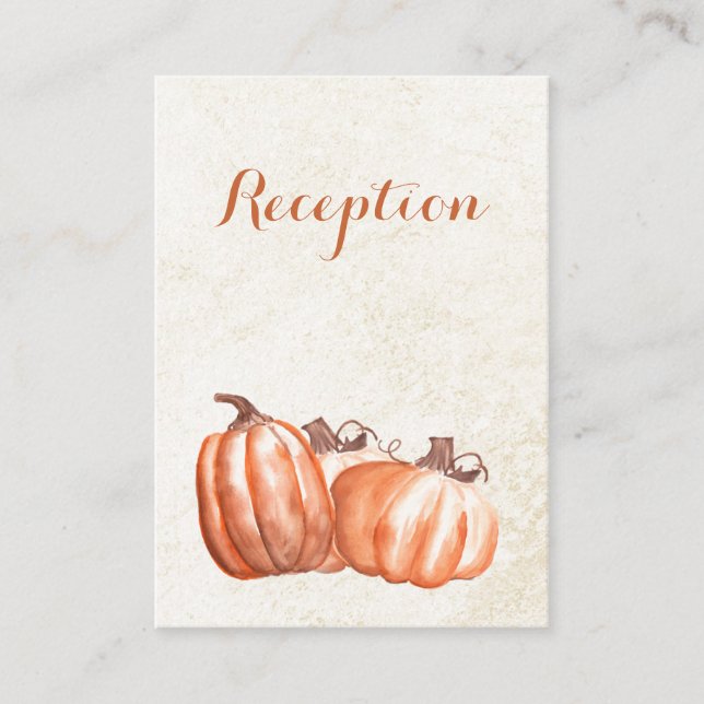 watercolor pumpkins fall wedding reception invite (Front)