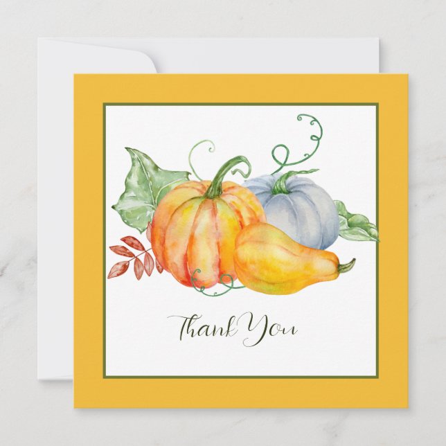 Watercolor pumpkins  holiday card (Front)