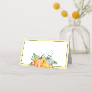 Watercolor pumpkins place card