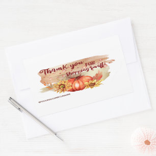 Watercolor Pumpkins & Sunflowers   Rectangular Sticker