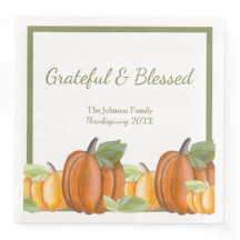 Watercolor Pumpkins Thanksgiving Personalised