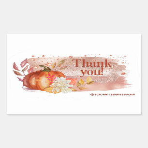 Watercolor Pumpkins Thanksgiving Rectangular Sticker