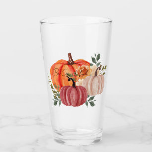 Watercolor pumpkins with custom text glass