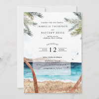 Watercolor Punta Cana Tropical Beach Wedding