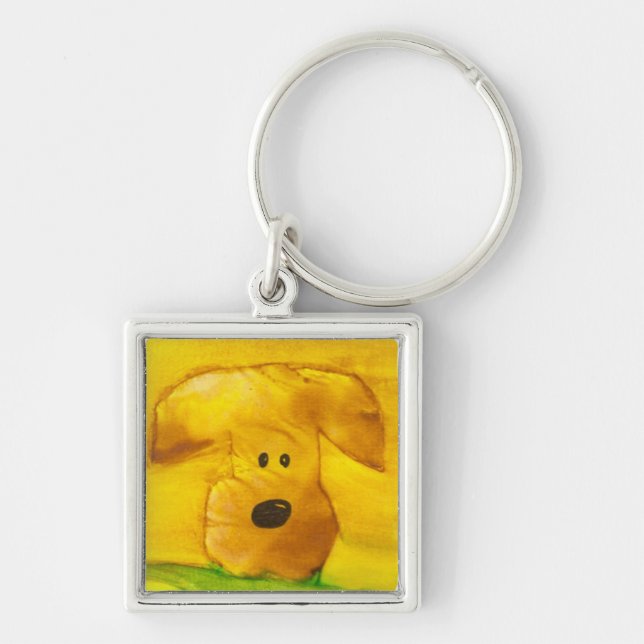 Watercolor Puppy Keychain (Front)