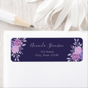 Watercolor purple and pink floral pattern