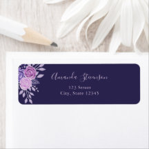 Watercolor purple and pink floral pattern