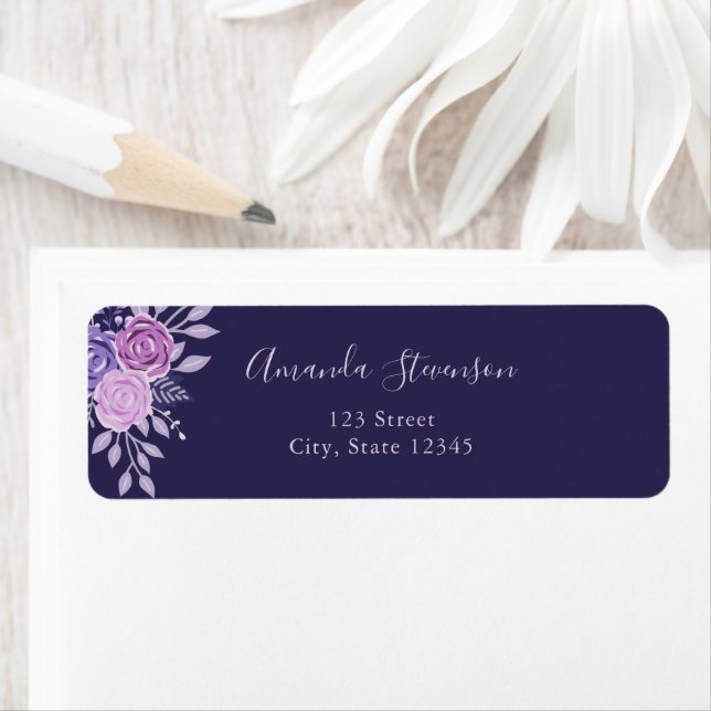 Watercolor purple and pink floral pattern (Insitu)