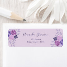 Watercolor purple and pink floral pattern