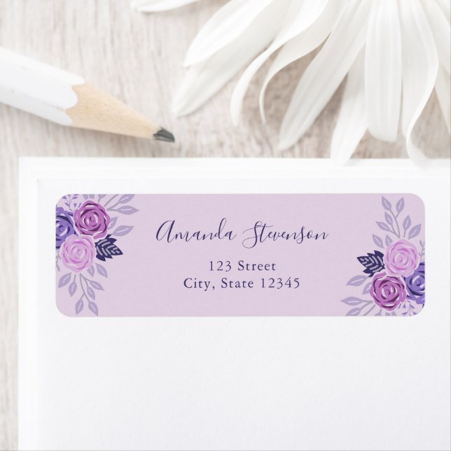 Watercolor purple and pink floral pattern (Insitu)