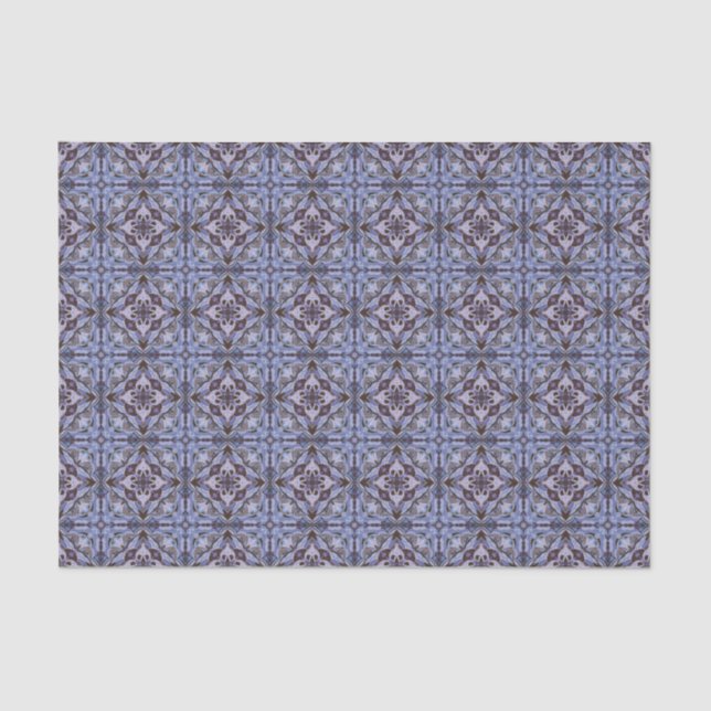 Watercolor Purple Azulejo Spanish Tile Tissue Paper (Front)