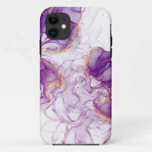Watercolor Purple Background with Golden Foils iPhone 11 Case