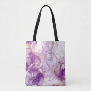 Watercolor Purple Background with Golden Foils Tote Bag