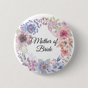 Watercolor Purple & Blue Mother of the Bride Pin