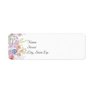 Watercolor Purple & Blue Wildflower Address Label