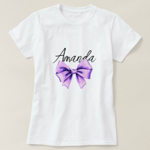 Watercolor Purple Bow Sweet 16 Birthday T-Shirt