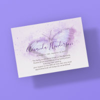 Watercolor Purple Butterfly Memorial Thank You