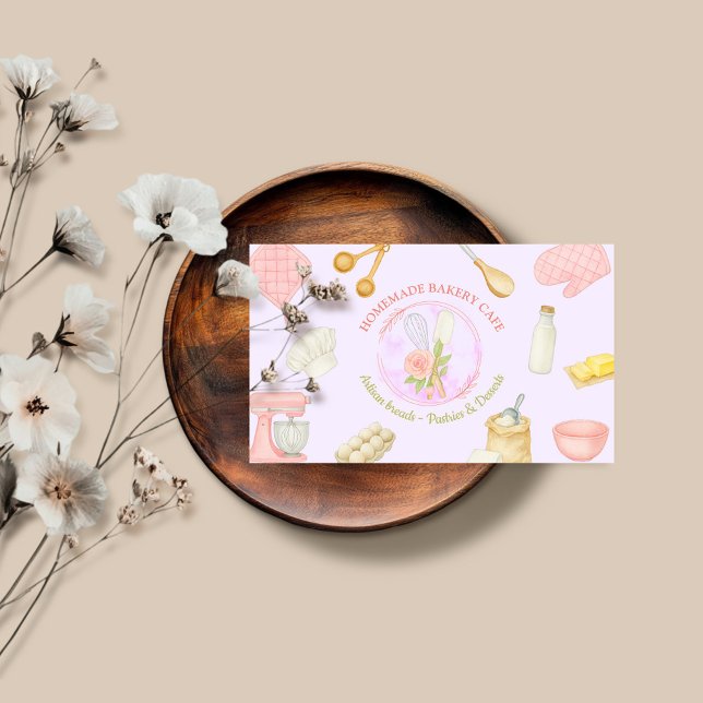 Watercolor Purple Cake Maker Baking Business Card (Creator Uploaded)