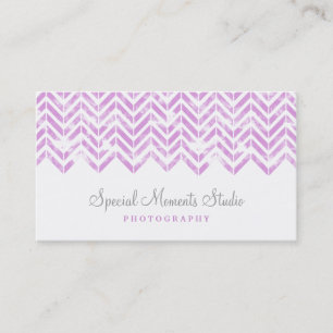 Watercolor Purple Chevron Business Card