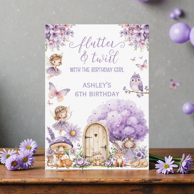 Watercolor Purple Fairy Birthday  Invitation (Creator Uploaded)