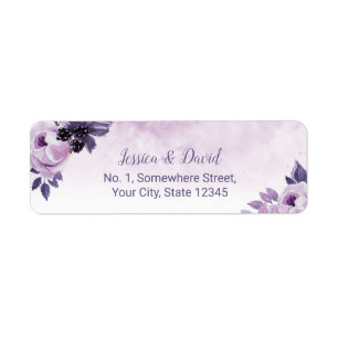 Watercolor Purple Floral Elegant Spring Wedding