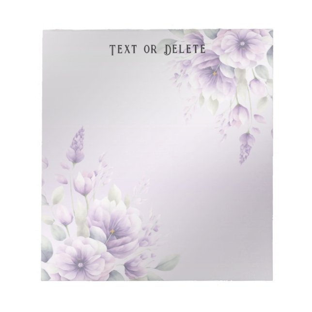 Watercolor Purple Floral Notepad (Front)