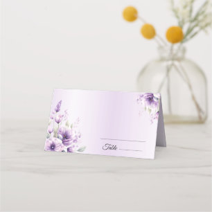 Watercolor Purple Floral Place Card