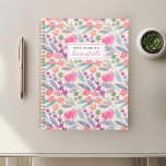 Watercolor Purple Floral Planner<br><div class="desc">Custom-designed planner notebook featuring watercolor purple floral pattern with personalised name.</div>