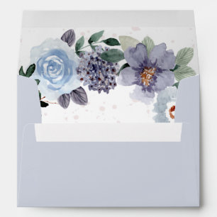 Watercolor Purple Floral Return Address 5 x 7 Envelope