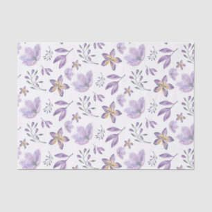 Watercolor Purple Floral Tissue Paper 