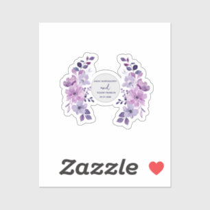 Watercolor purple flower bouquet 