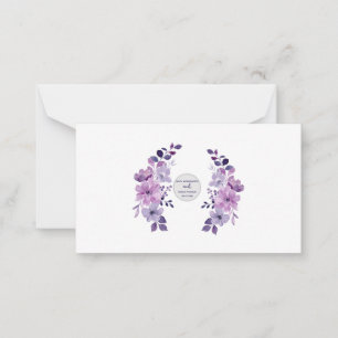 Watercolor purple flower bouquet card