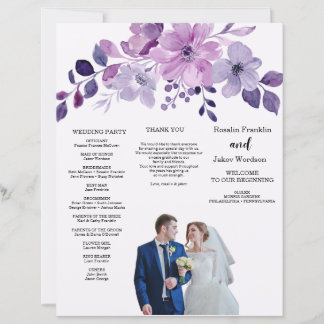 Watercolor purple flower bouquet Paper Sheet